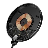 Baseus Digital LED 15W încărcător wireless inductiv (negru)