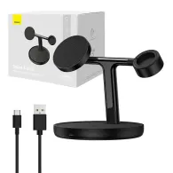 Suport auto Baseus 3in1 15W MagSafe (negru)