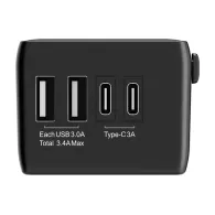Blitzwolf BW-TA1 4-in-1 Adaptor de călătorie 2xUSB + C + PD 20W
