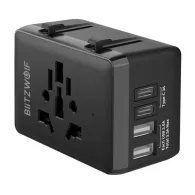 Blitzwolf BW-TA1 4-in-1 Adaptor de călătorie 2xUSB + C + PD 20W