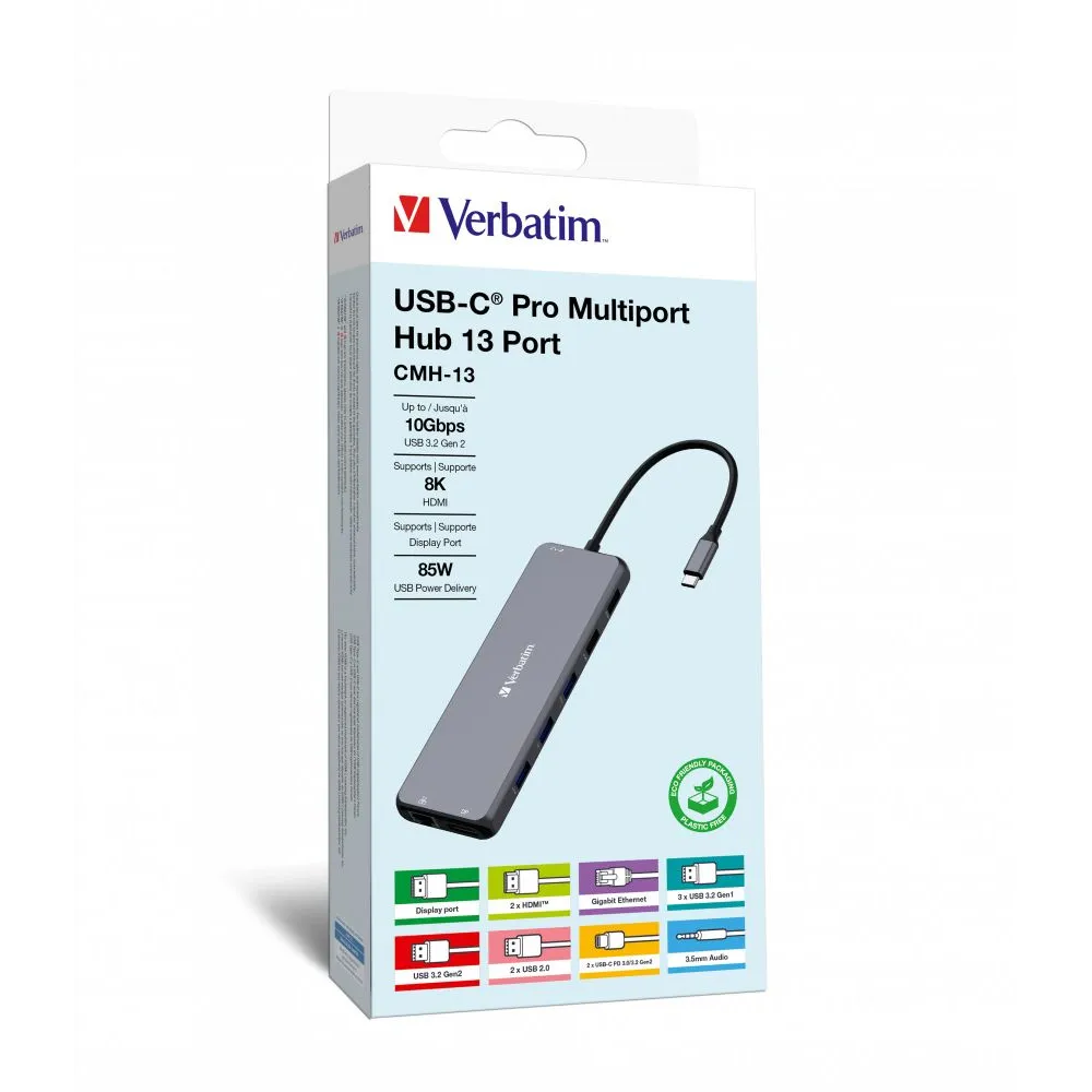 Verbatim CMH-13 USB tip-C 10000 Mbit s Argint