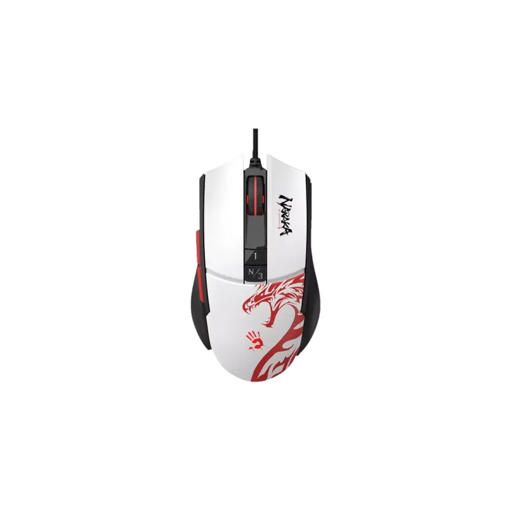 Mouse cu fir A4tech L65 Max Naraka, Optic, USB, 12000dpi, White-Black