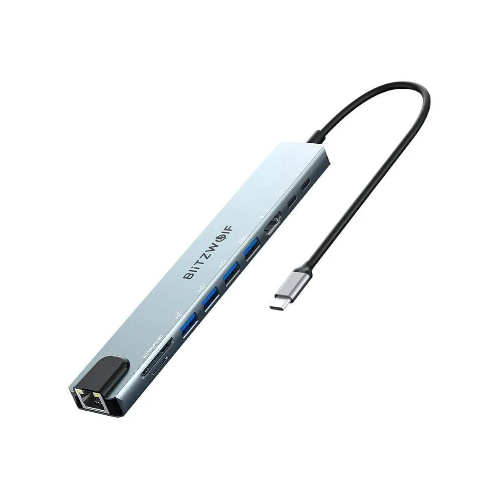 Stație de andocare Blitzwolf BW-TH5 10in1 USB-C (argintiu)