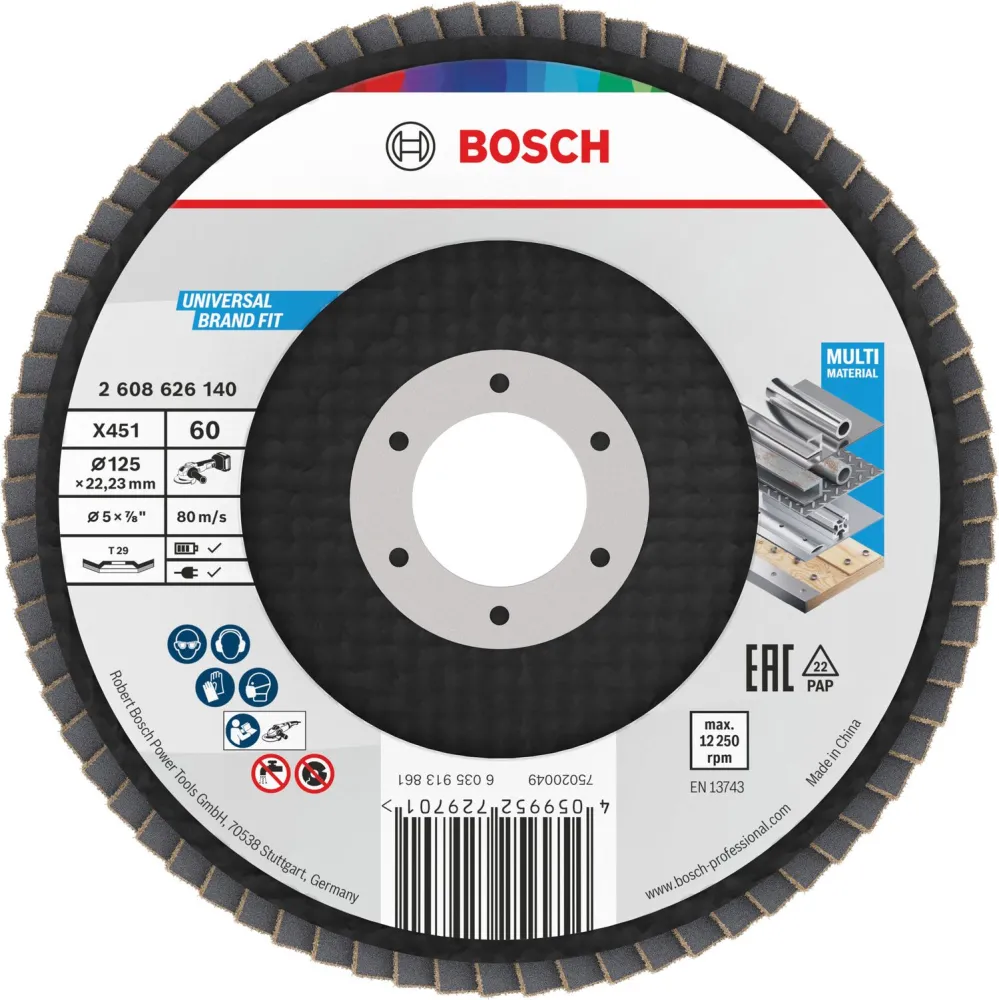 Bosch Disc de slefuire evantai X451, 125mm, 22.23mm, G60