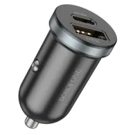 INCARCATOR auto Borofone "BZ21", pt. bricheta auto, 1 x USB max.18W, 1 x USB Type-C max 30W, negru "6941991105180"