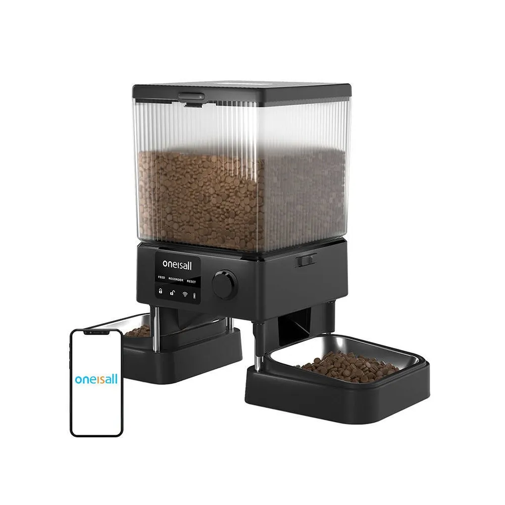 Alimentator automat dublu pentru animale WiFi Oneisall