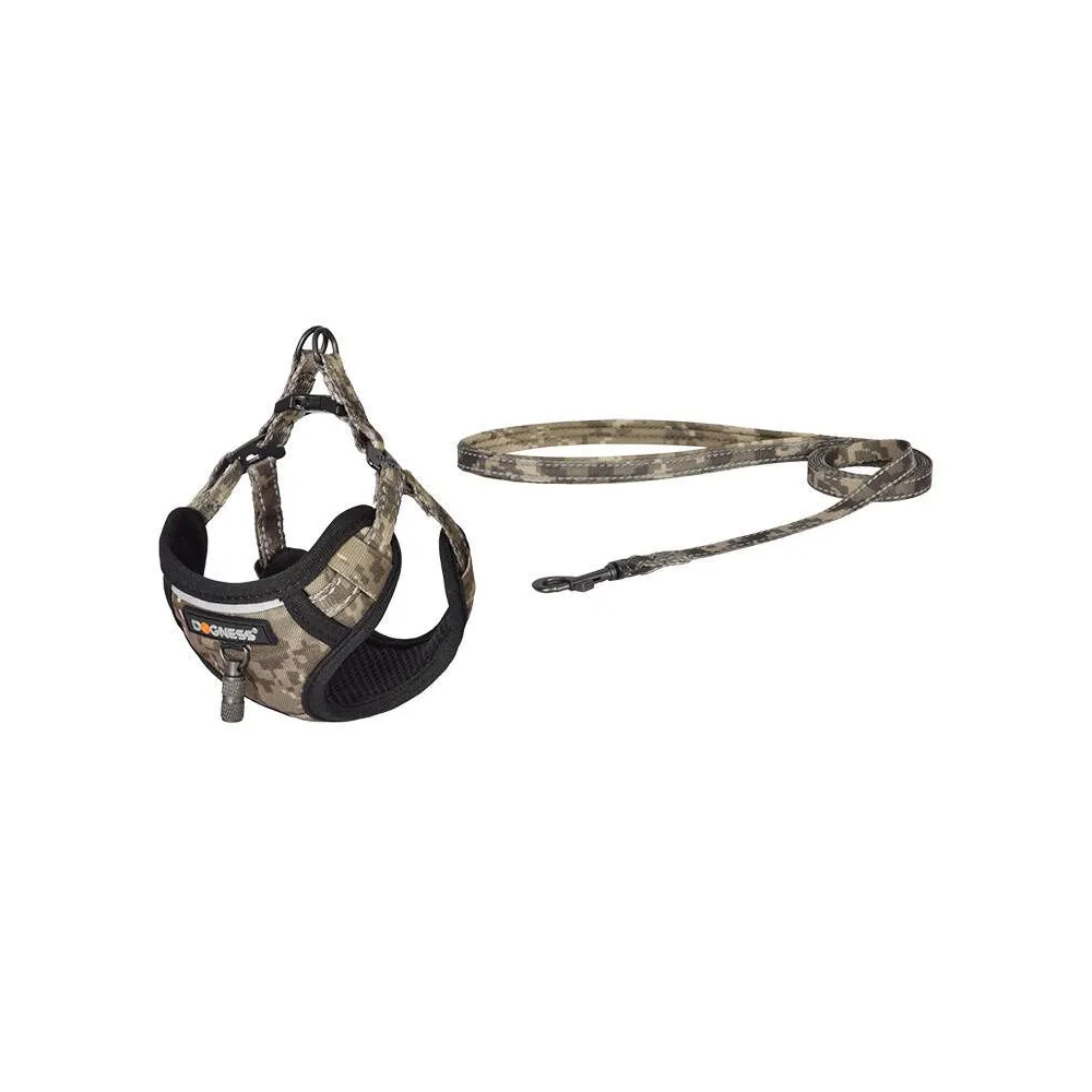 Dogness plimbare set lesă + ham pentru câine (moro)
