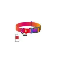 Waudog gradient nylon guler câine cu cod QR, portocaliu , mărimea M