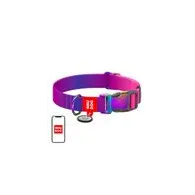Waudog gradient nylon guler de câine cu cod QR, violet , dimensiune XL