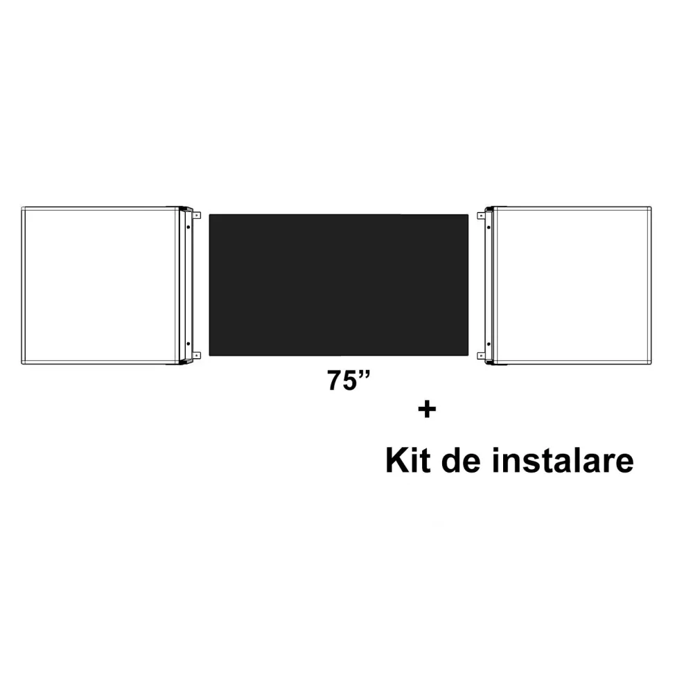 Pachet Cabinet whiteboard pentru display interactiv 75" si Kit de instalare pentru display interactiv 75"
