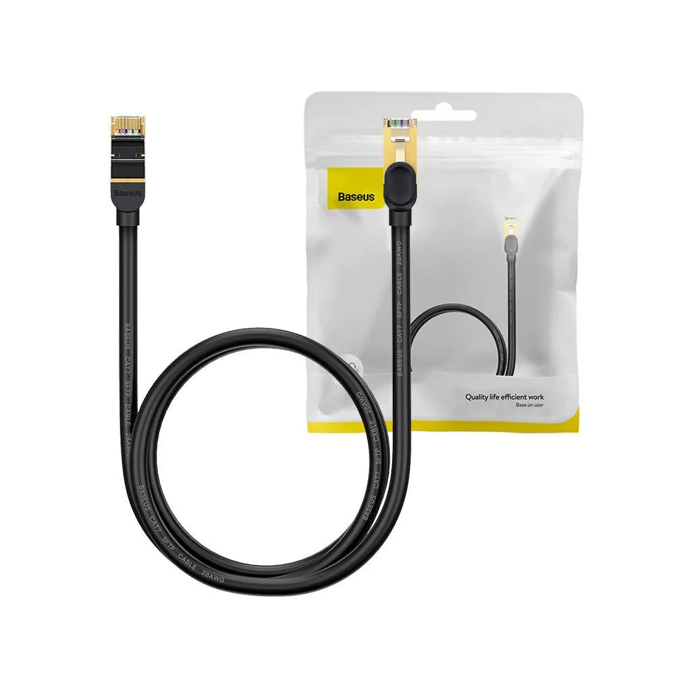 Cablu de rețea Baseus Ethernet RJ45, 10Gbps, 1m (negru)