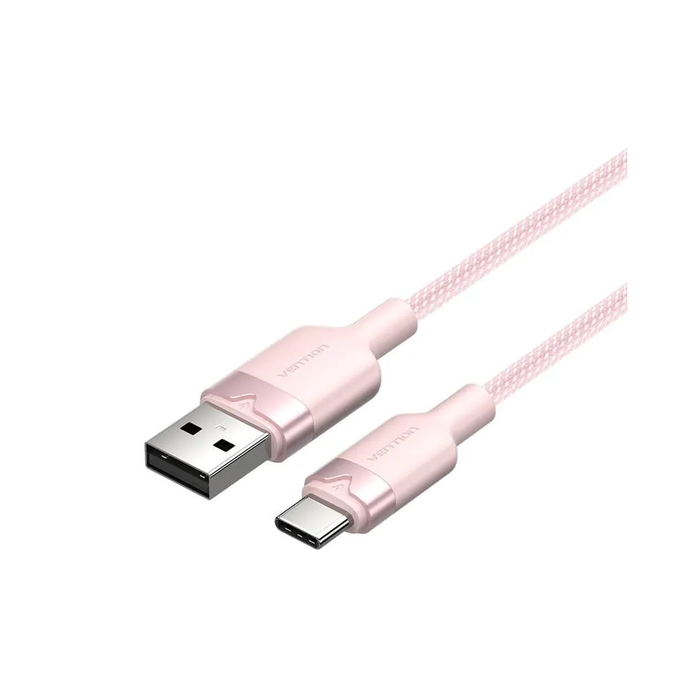 Cablu USB 2.0 A la USB-C 3A Vention CTNPH 2M (roz)
