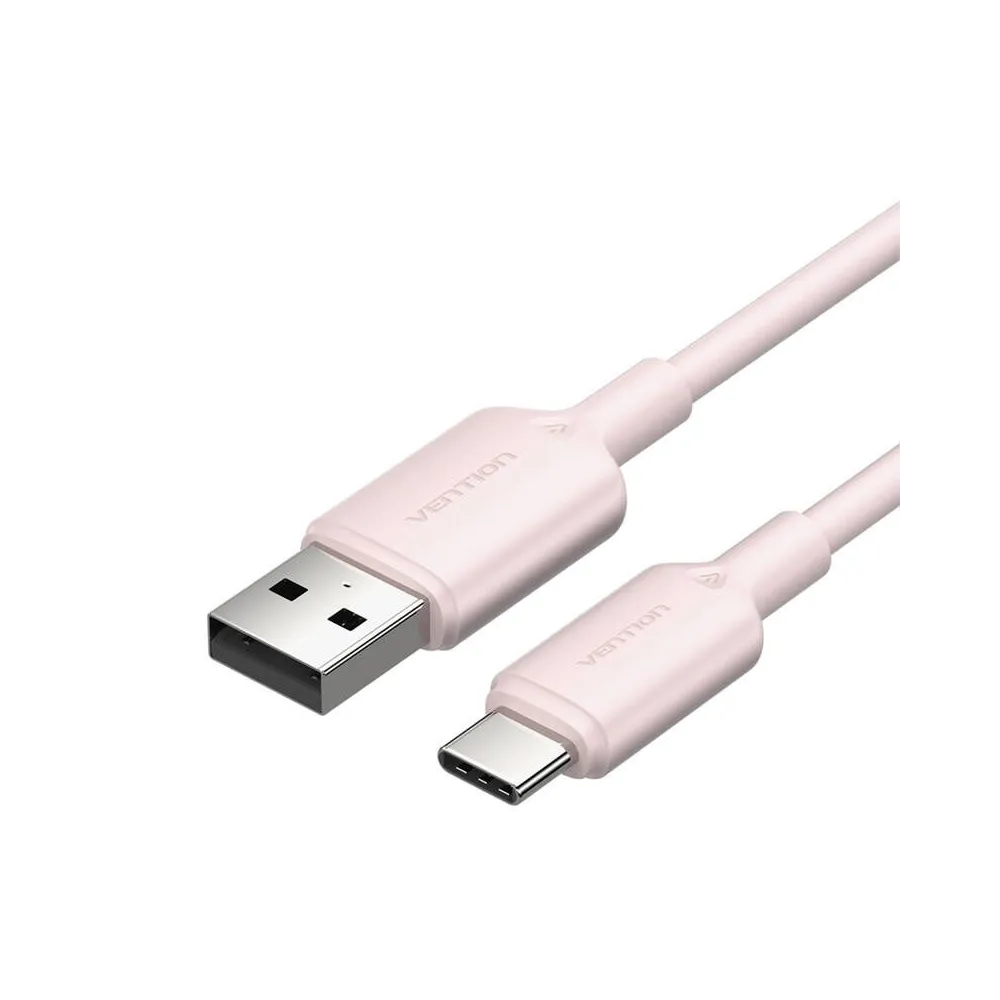 Cablu USB 2.0 A la USB-C 3A Vention CTQPF 1M (roz)