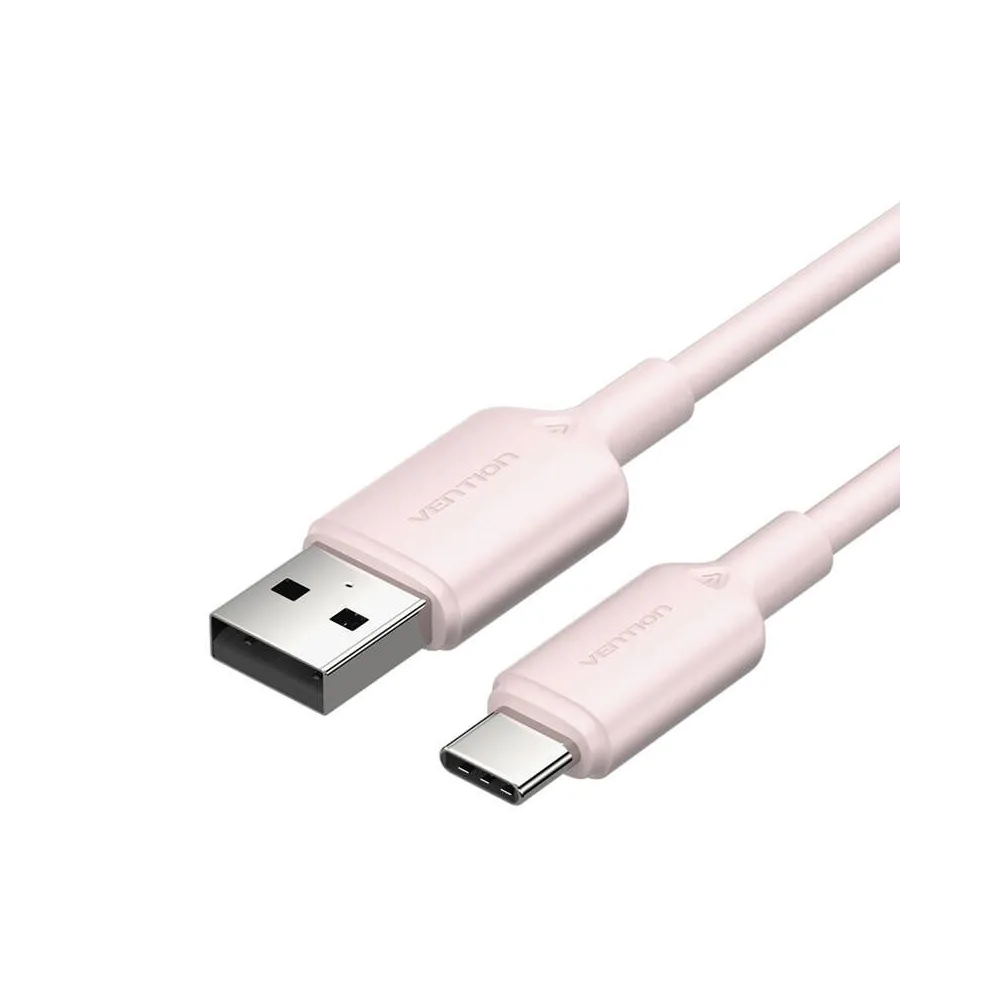 Cablu USB 2.0 A la USB-C 3A Vention CTQPH 2M (roz)