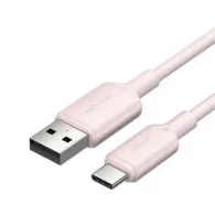Cablu USB 2.0 A la USB-C 3A Vention CTQPH 2M (roz)