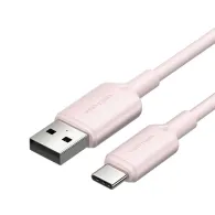 Cablu USB 2.0 A la USB-C 3A Vention CTQPH 2M (roz)