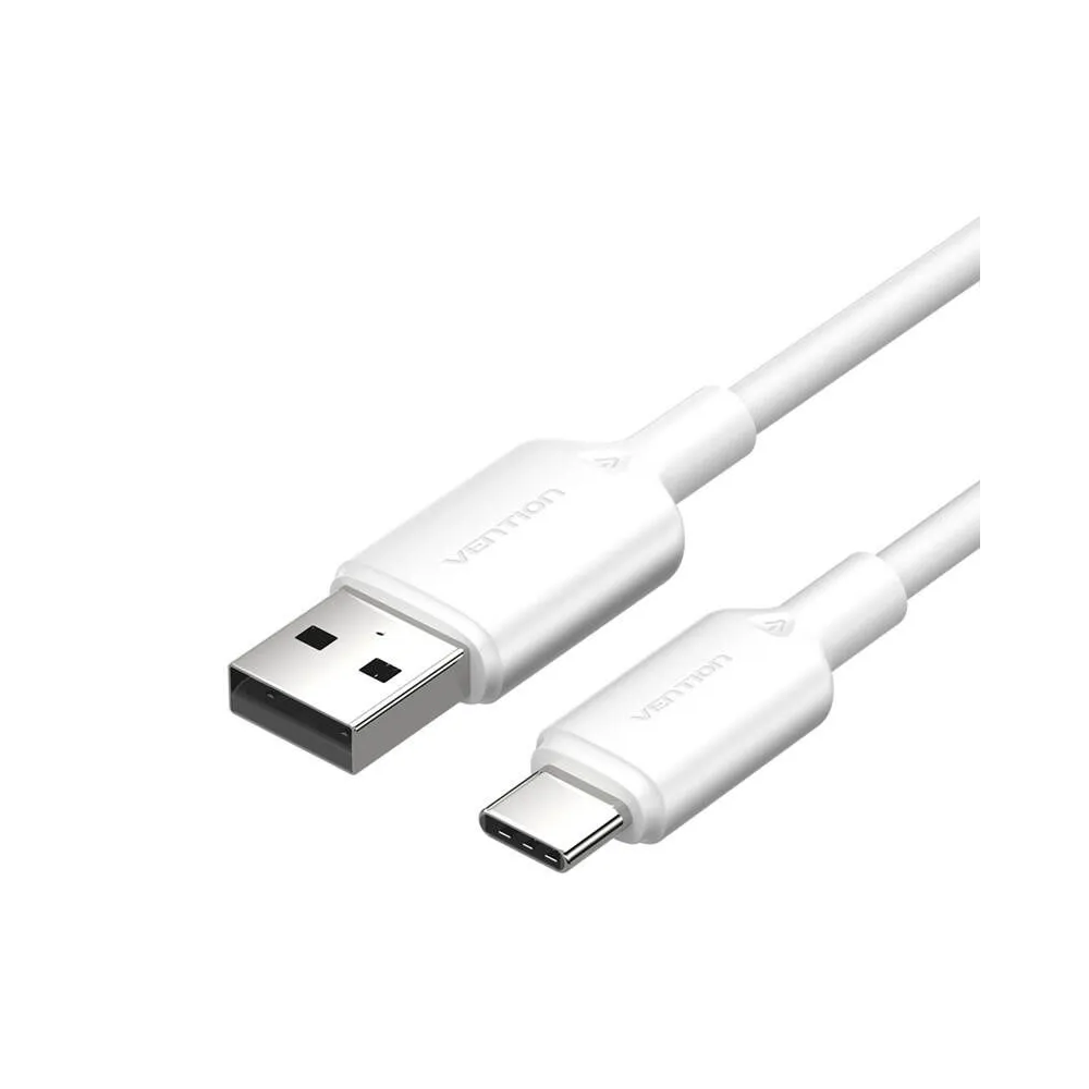 Cablu USB 2.0 A la USB-C 3A Vention CTQWF 1M (alb)