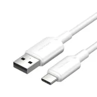 Cablu USB 2.0 A la USB-C 3A Vention CTQWF 1M (alb)