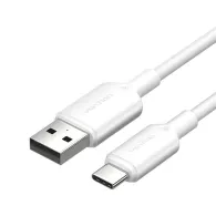 Cablu USB 2.0 A la USB-C 3A Vention CTQWF 1M (alb)