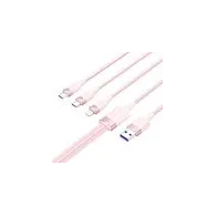 USB 2.0 A la 3-in-1 6A cablu Vention CTRPG 1.5M (roz)