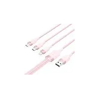 USB 2.0 A la 3in1 3A cablu Vention CTPPG 1.5M (roz)