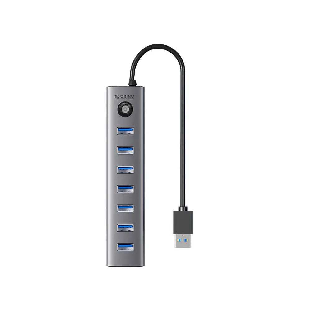 Orico CL7U Adaptor hub USB-C la 7x USB 3.0 (gri)