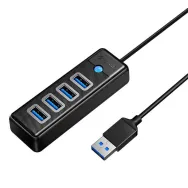 Orico Hub USB la 4x USB 3.0, 5 Gbps, 0.15m (negru)