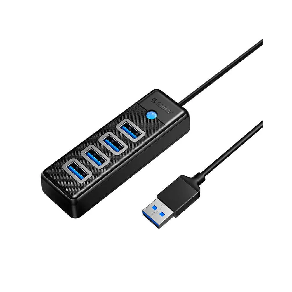 Orico Hub USB la 4x USB 3.0, 5 Gbps, 0.15m (negru)