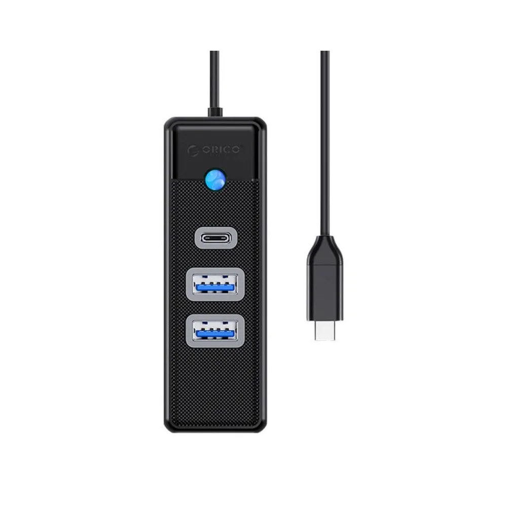 Orico Hub USB-C la 2x USB 3.0 + USB-C, 5 Gbps, 0.15m (negru)