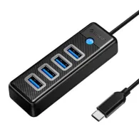 Orico HUB USB-C la 4x USB 3.0 5Gbps 0.15m Negru