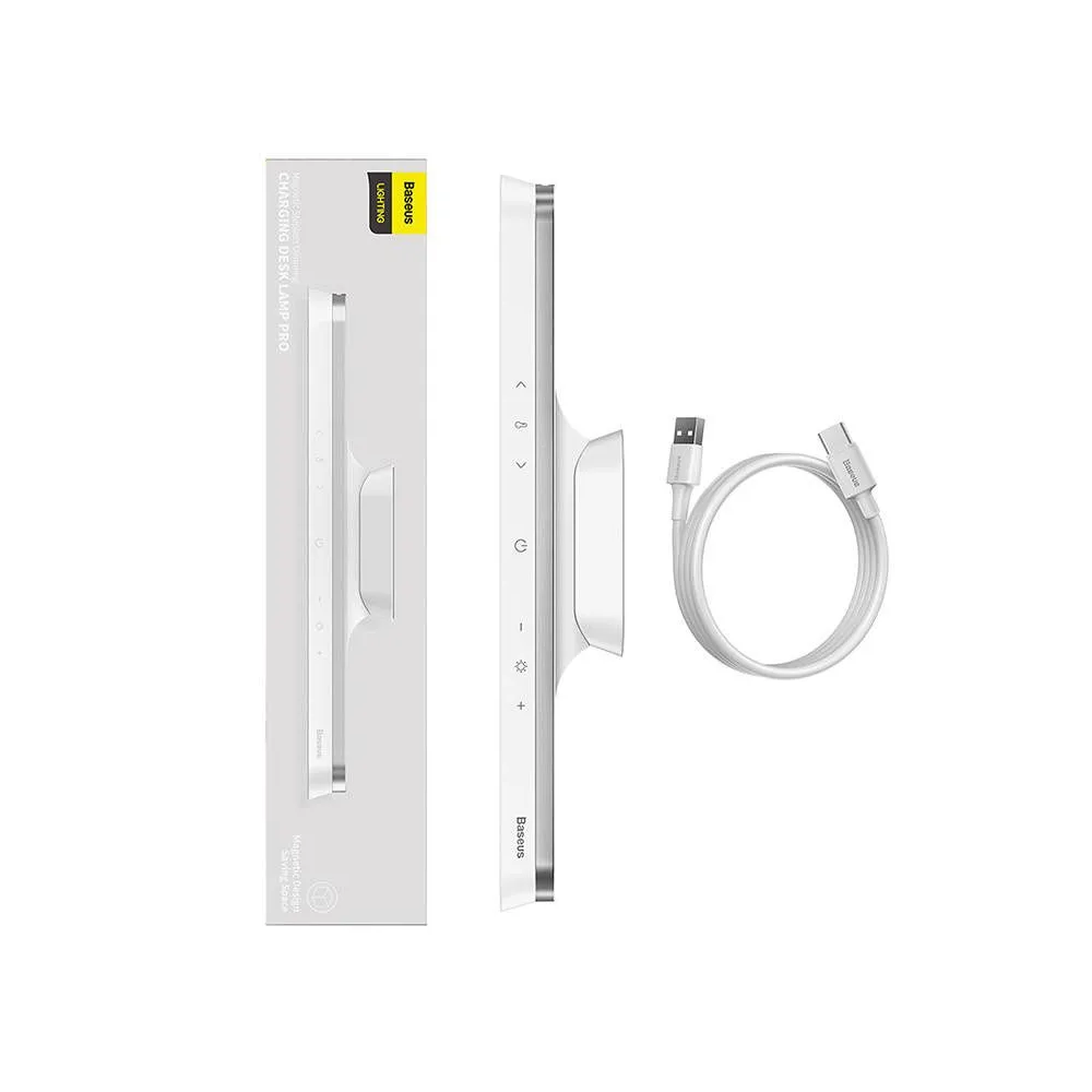 Baseus Magnetic Stepless Pro, cu panou tactil (alb)