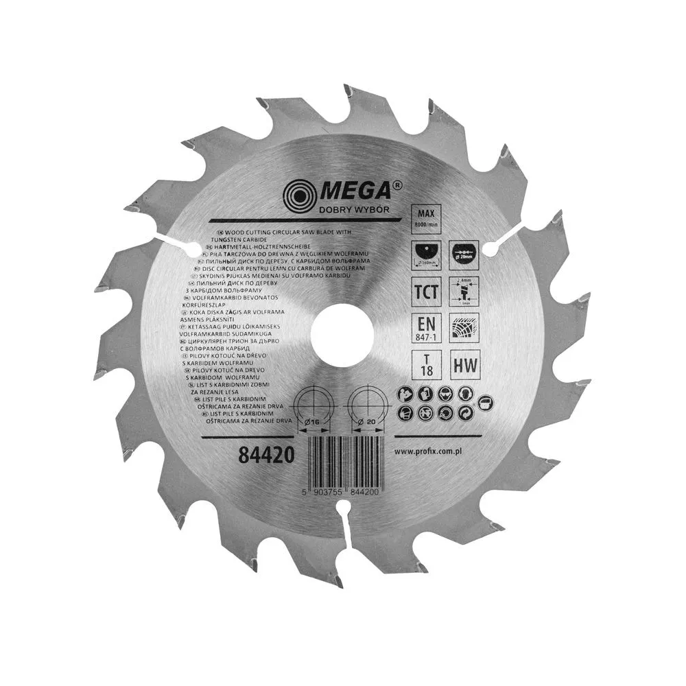 DISC CIRCULAR PENTRU LEMN CU DINTI CALITI 160MM / 48D.