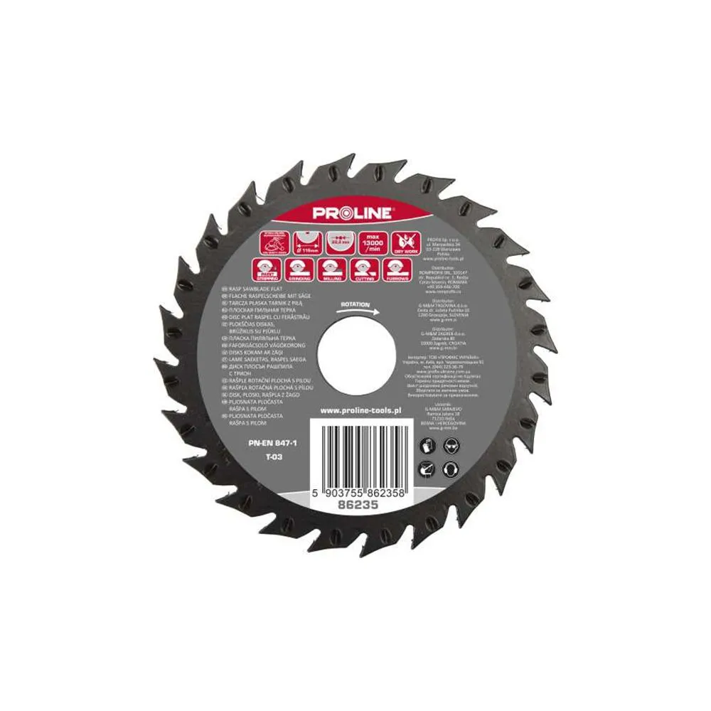 DISC RASPEL CIRCULAR PLAT / FRONTAL-LATERAL - 115MM