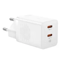 INCARCATOR retea Baseus GaN5, Quick Charge 40W, 2 x USB Type-C, alb "P10110804217-Z1" - 6932172646257