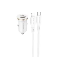 INCARCATOR auto Borofone "BZ22", pt. bricheta auto, 1 x USB max.18W, 1 x USB Type-C max 30W, putere totala 30W, include cablu US