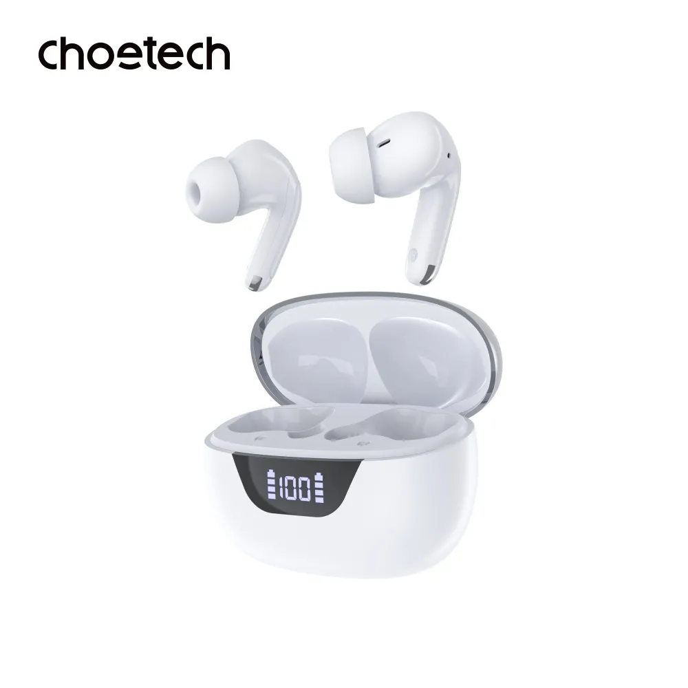 Casti Bluetooth TWS in-ear Choetech BH-T60, ANC+ENC, alb