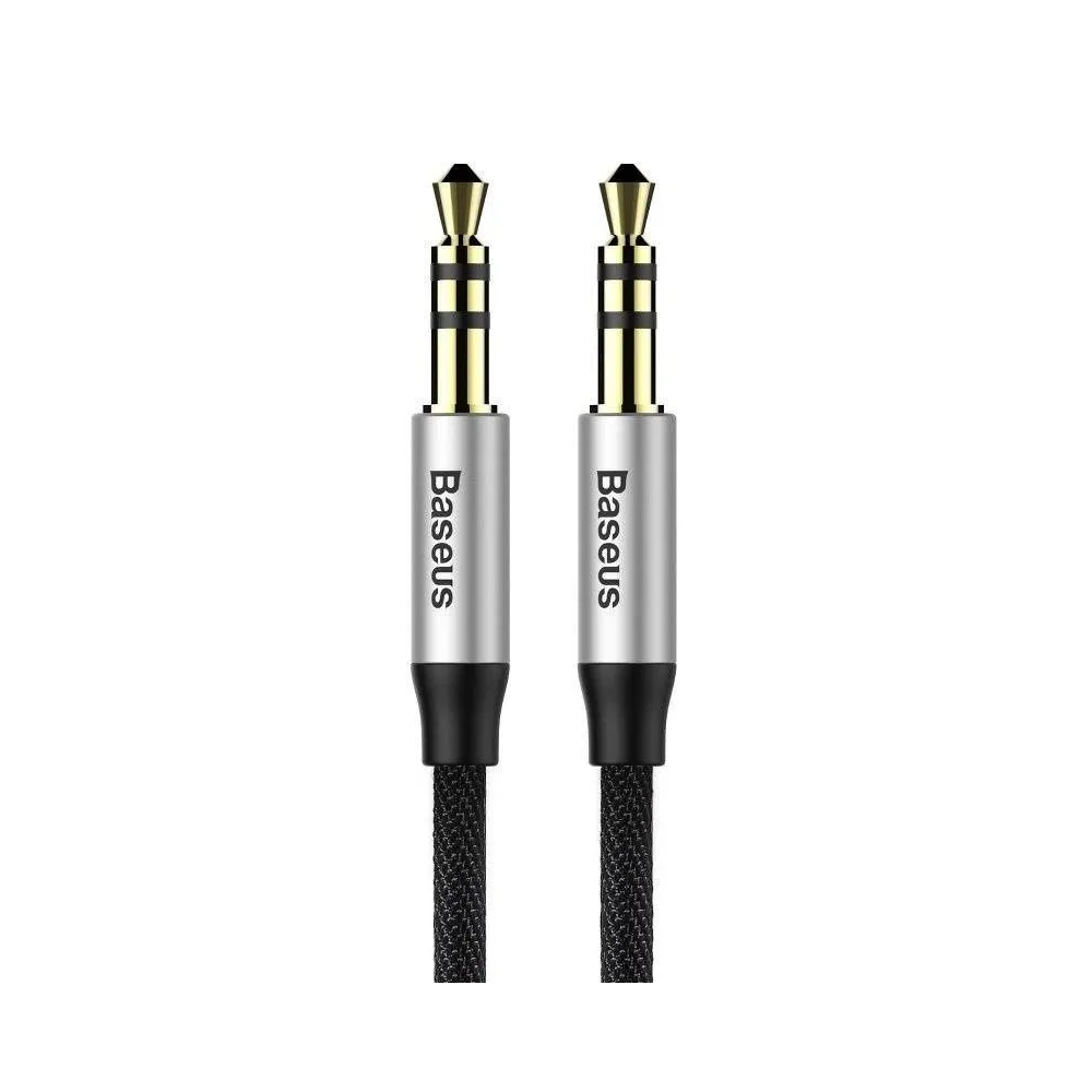 Baseus Yiven Audio Cable mini jack 3,5mm AUX, 1m (Black+Silver)