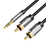 Cablu 2xRCA (Cinch) jack la 3.5mm Vention BCFBD 0.5m (negru)