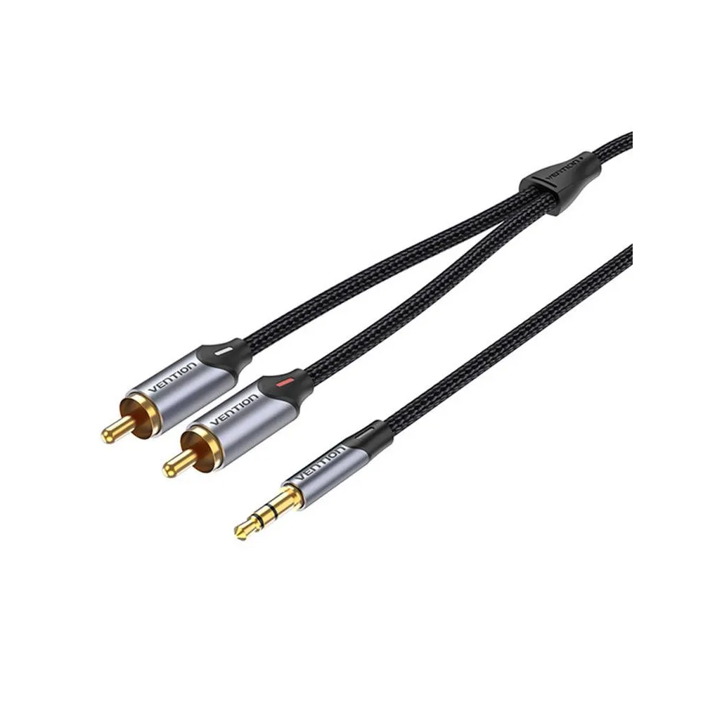 Cablu audio 2xRCA la 3,5 mm Vention BCNBI 3 m (gri)