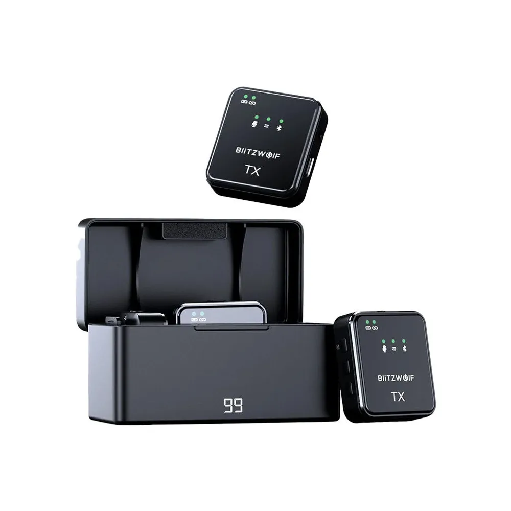 BlitzWolf Microfon fără fir, BW-SX63, 1000mAh (negru)