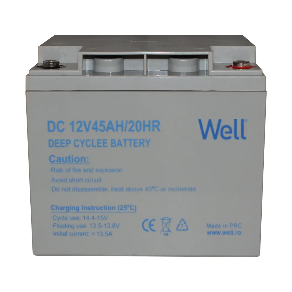 Acumulator plumb acid deep cycle Well 12V 45AH, terminal M6