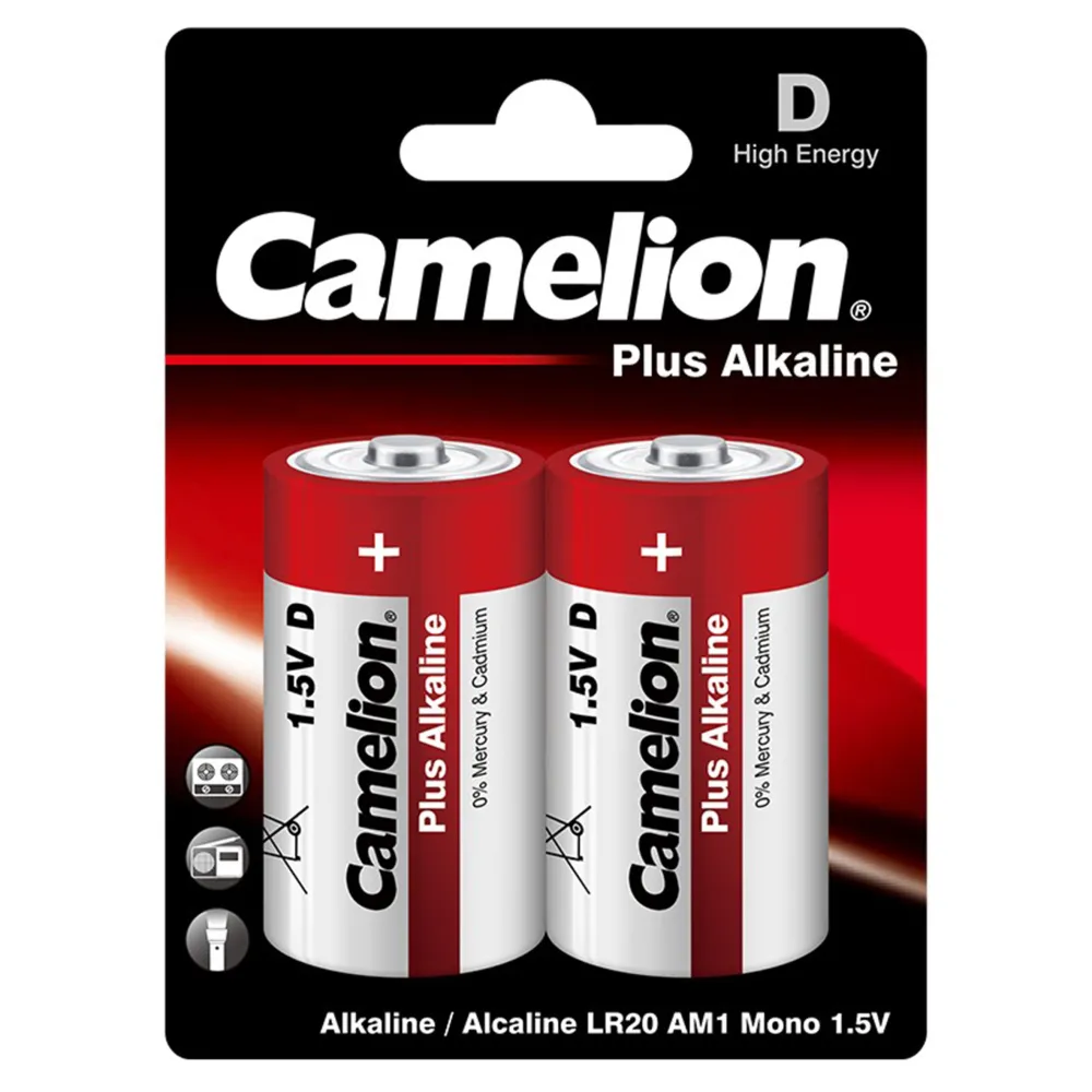 Baterii Alcaline D R20 1.5V Camelion PLUS Blister 2