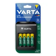 Incarcator Baterii Reincarcabile, Include 4x AA LR6 2100mAh, LCD PLUG CHARGER+ cu Incarcare Individuala, Varta 57687 101 441