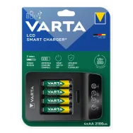 Incarcator Baterii Reincarcabile, Include 4x AA LR6 2100mAh, LCD SMART CHARGER+ cu Incarcare Individuala, Varta 57684 101 441