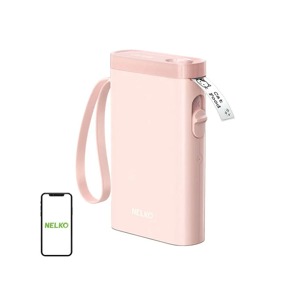 Imprimantă termică de etichete Nelko P21 (roz)