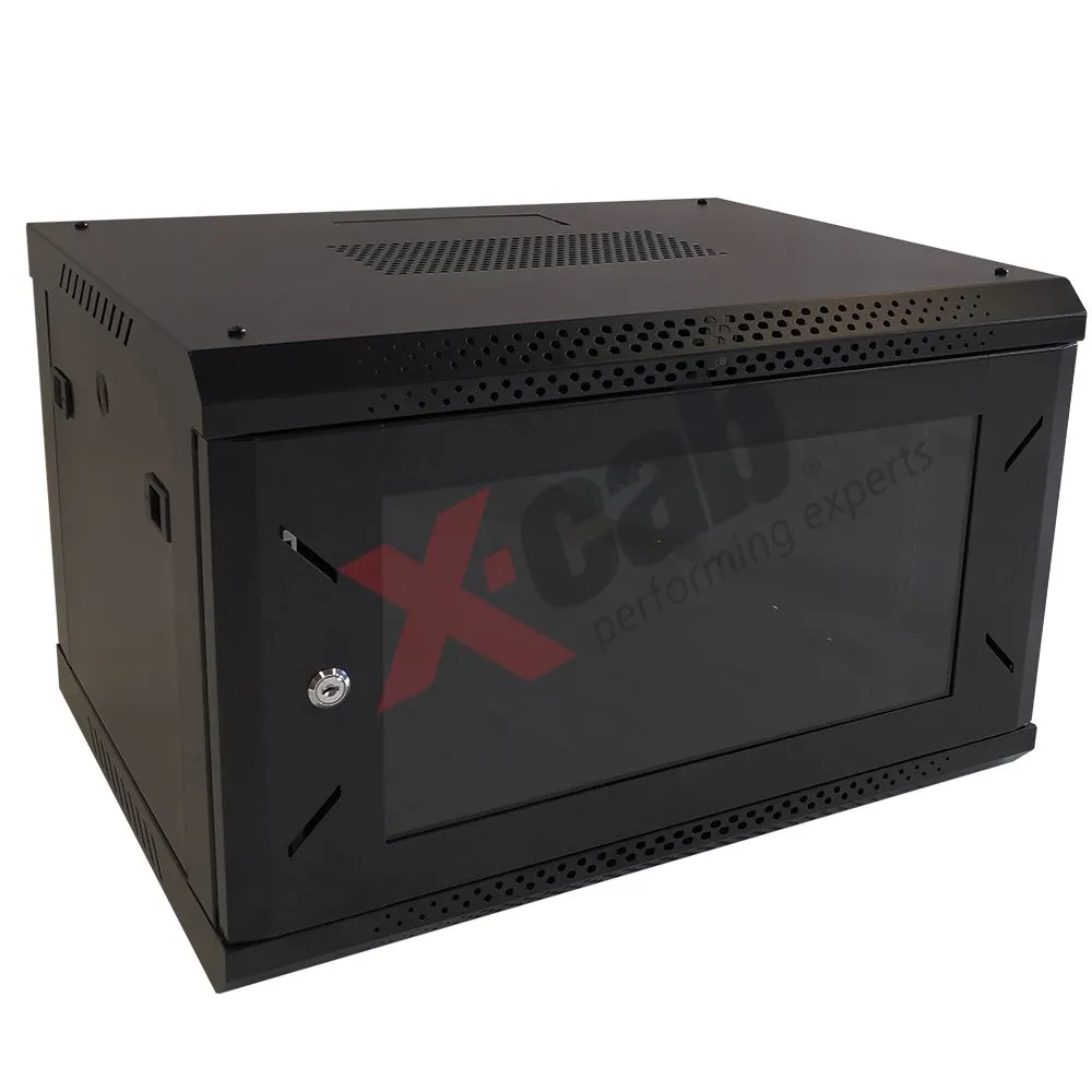 Cabinet metalic de perete 19", tip rack wallmount, 6U 600x600 mm, Xcab S Negru "Xcab-6U60S.9004"