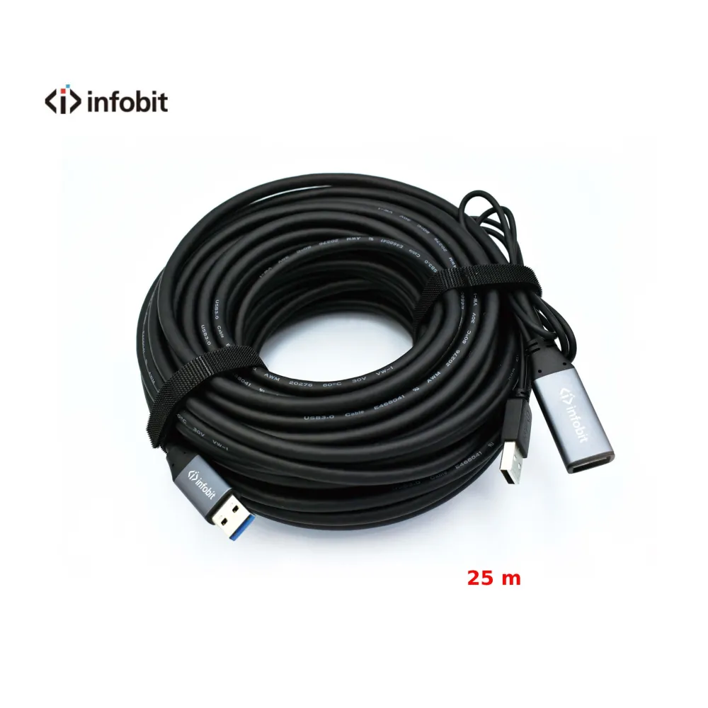 Cablu activ USB 3.0 de extensie AM/AF, Infobit iCable-USB-ACC25, 5Gbps, 25 m