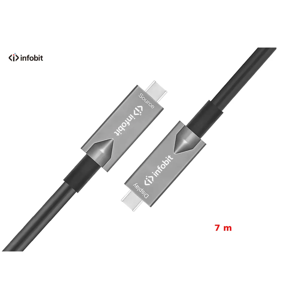 Cablu optic USB C 3.1 Gen2, Type C to C, Infobit iFiber AOC-USB-CCDV-07, Data + Video + PD, 10 Gbps, 7m
