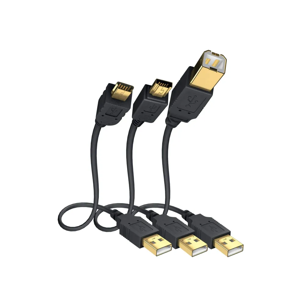 Cablu premium high speed USB2.0 A-B, 1m, Inakustik, 01070001