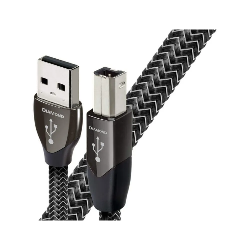 Cablu USB A-B AudioQuest Diamond 1.5m, DBS Black, Solid 100% Silver